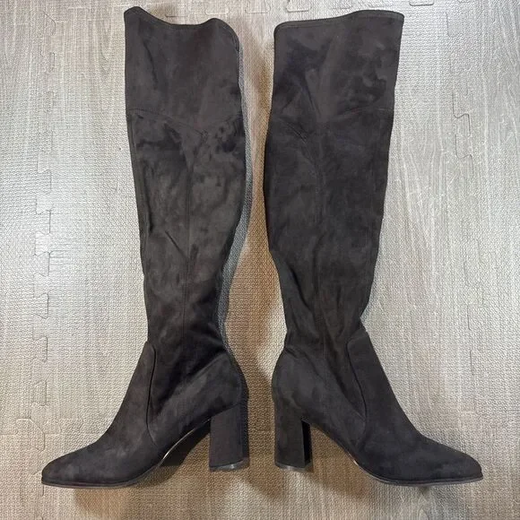 Marc Fisher Darton Over the Knee Black Faux Suede Boots Women's Size 9 - Picture 3 of 7